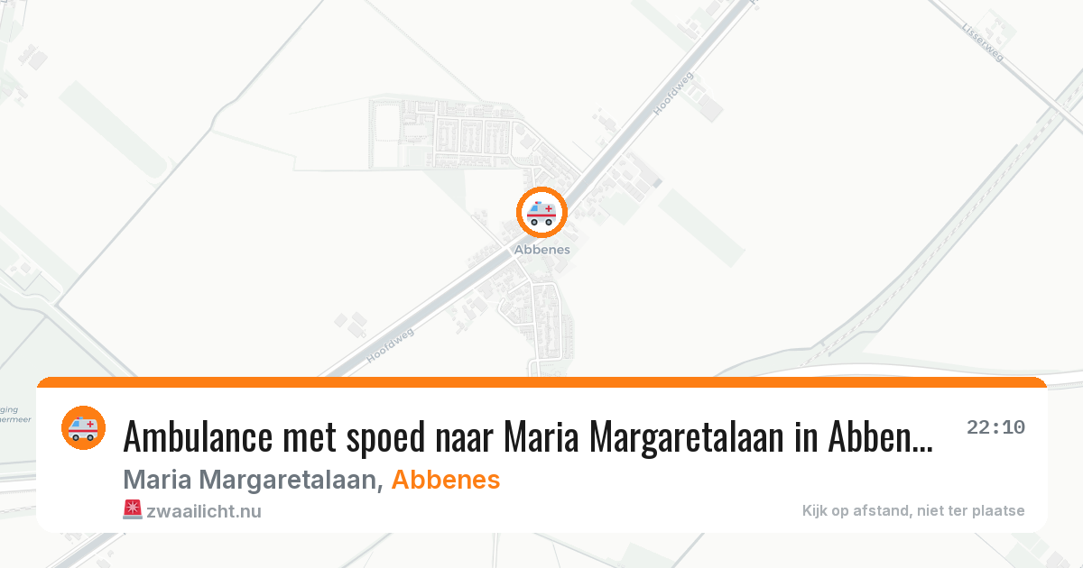 Ambulance met spoed naar Maria Margaretalaan in Abbenes — 6 jun 2026