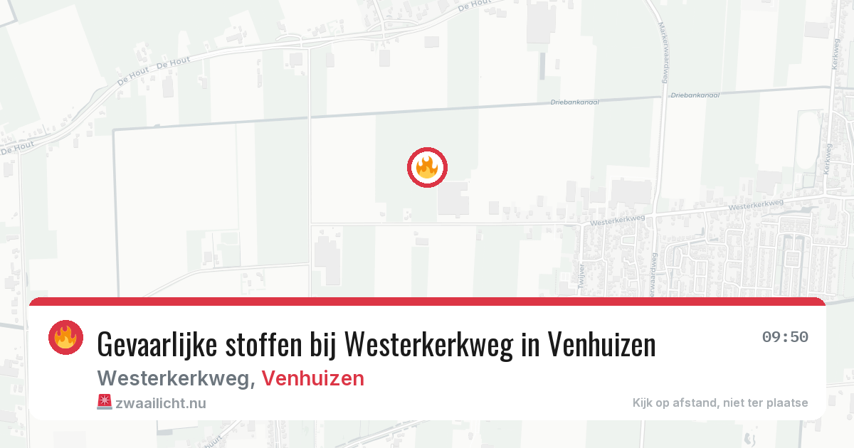 Gevaarlijke stoffen bij Westerkerkweg in Venhuizen — 28 mei 2026