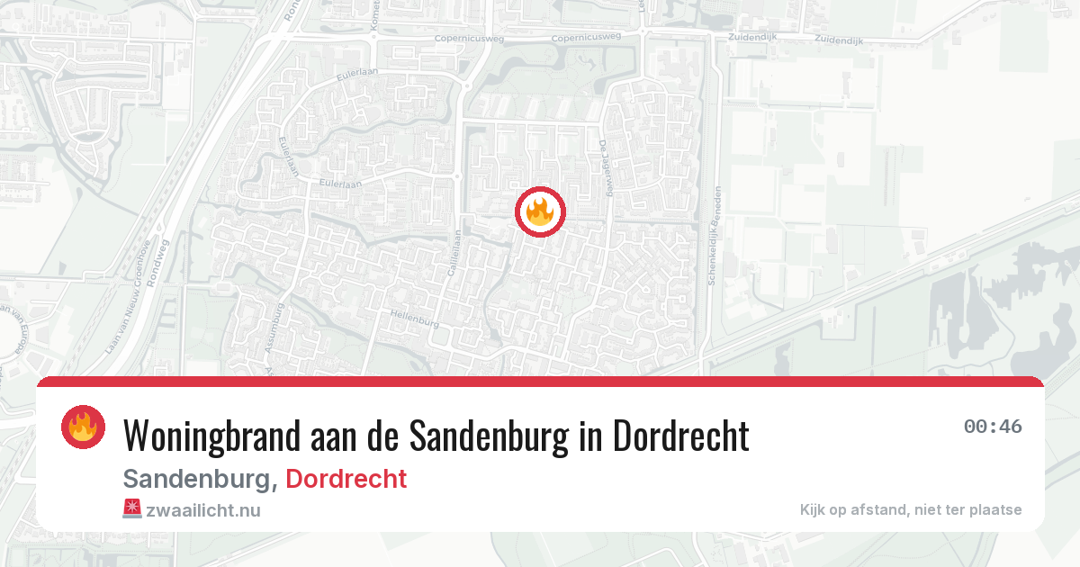Woningbrand aan de Sandenburg in Dordrecht — 12 mrt 2026