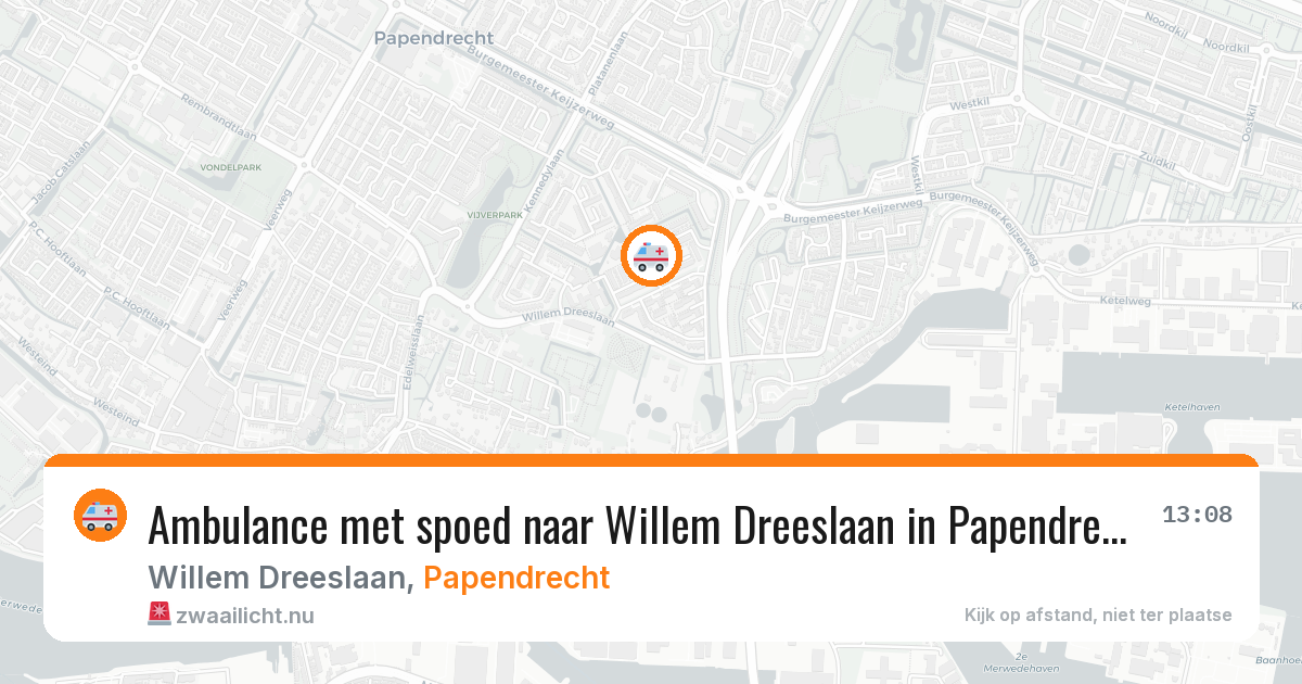 Ambulance met spoed naar Willem Dreeslaan in Papendrecht — 25 jul 2026