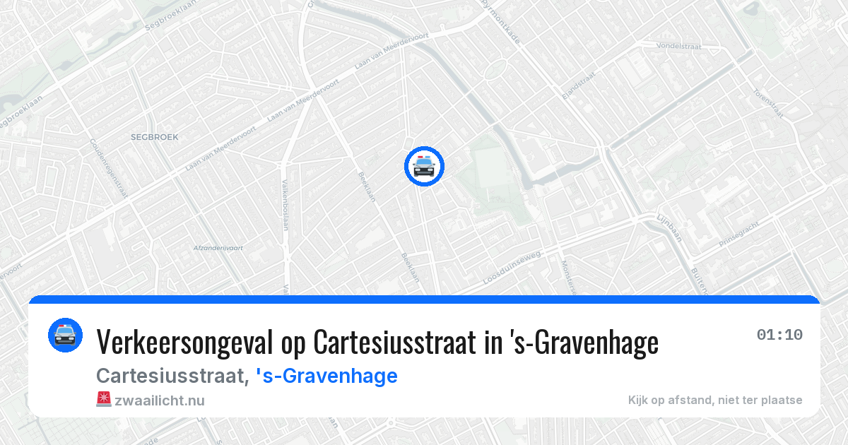 Verkeersongeval op Cartesiusstraat in 's-Gravenhage — 24 jul 2026