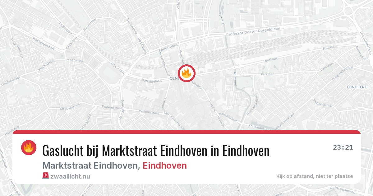 Gaslucht bij Marktstraat Eindhoven in Eindhoven — 28 mrt 2026