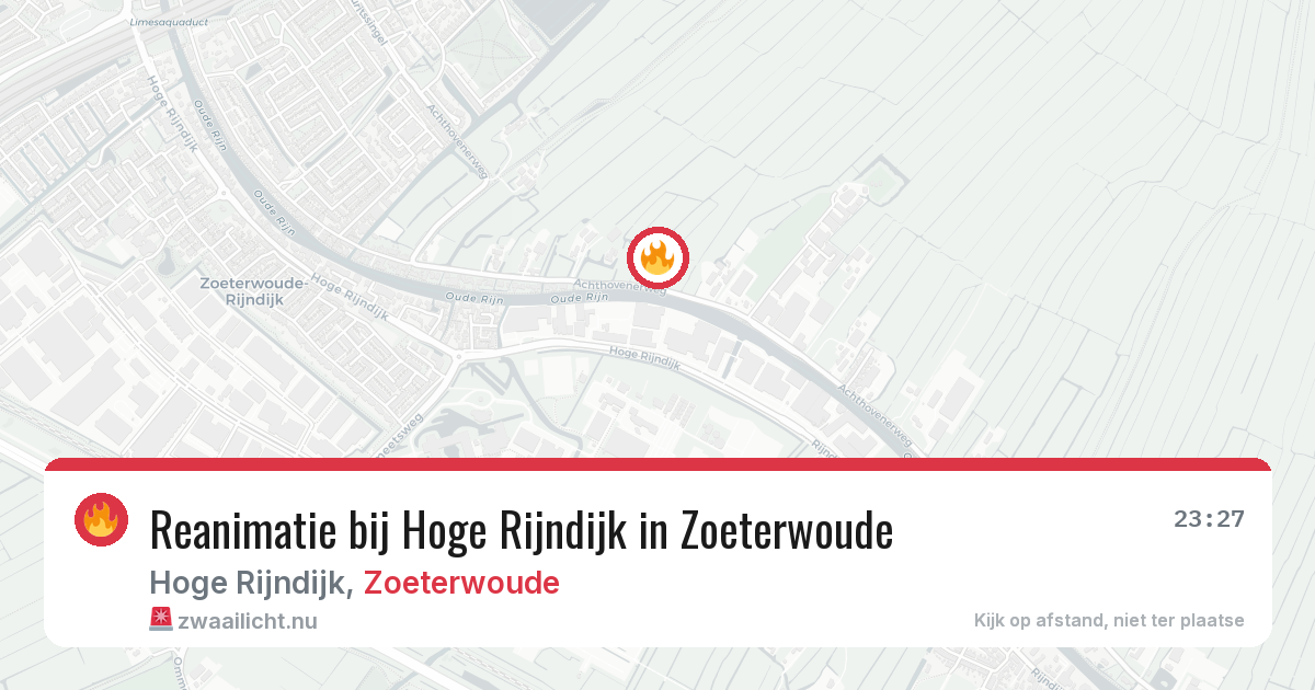 Reanimatie bij Hoge Rijndijk in Zoeterwoude — 28 mrt 2026