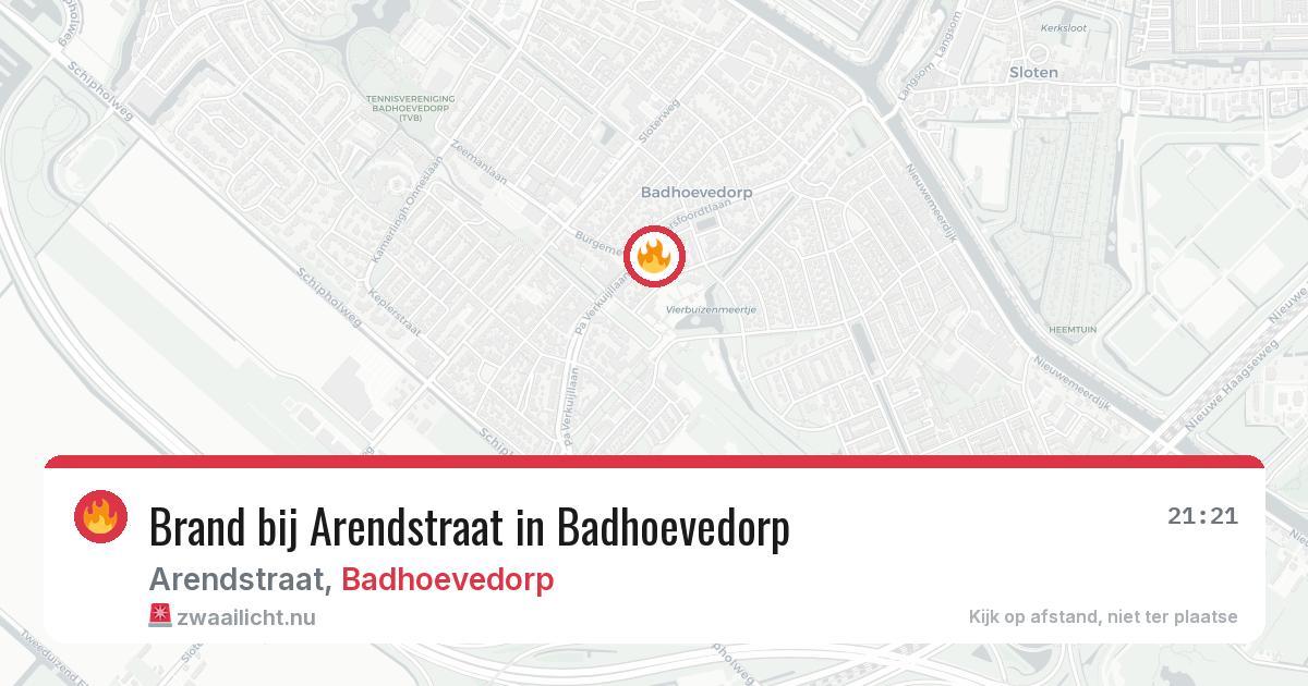 Brand bij Arendstraat in Badhoevedorp — 26 mei 2026