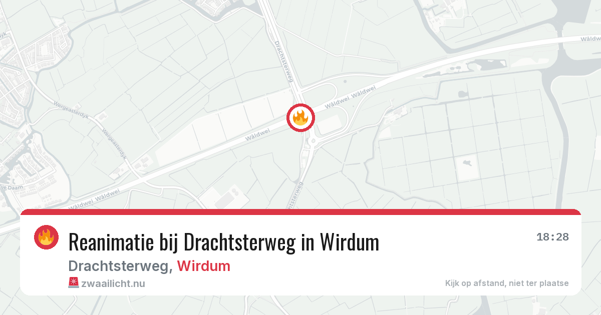 Reanimatie bij Drachtsterweg in Wirdum — 16 jul 2026