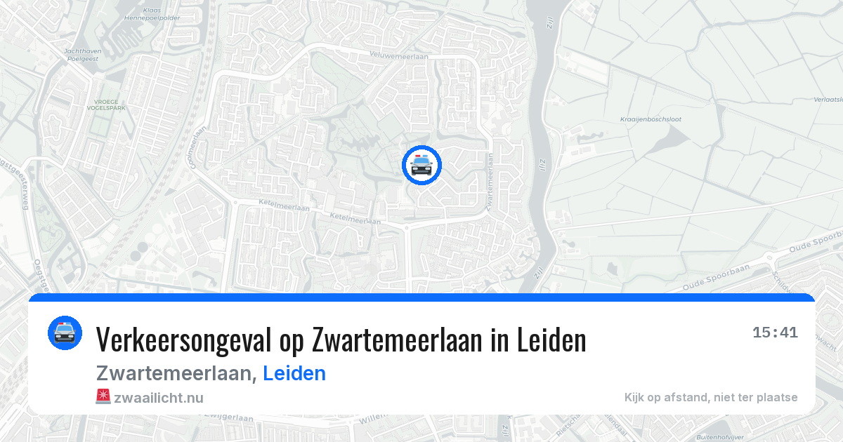 Verkeersongeval op Zwartemeerlaan in Leiden — 19 mrt 2026