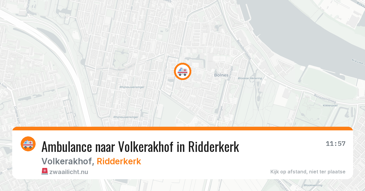 Ambulance naar Volkerakhof in Ridderkerk — 18 jul 2026