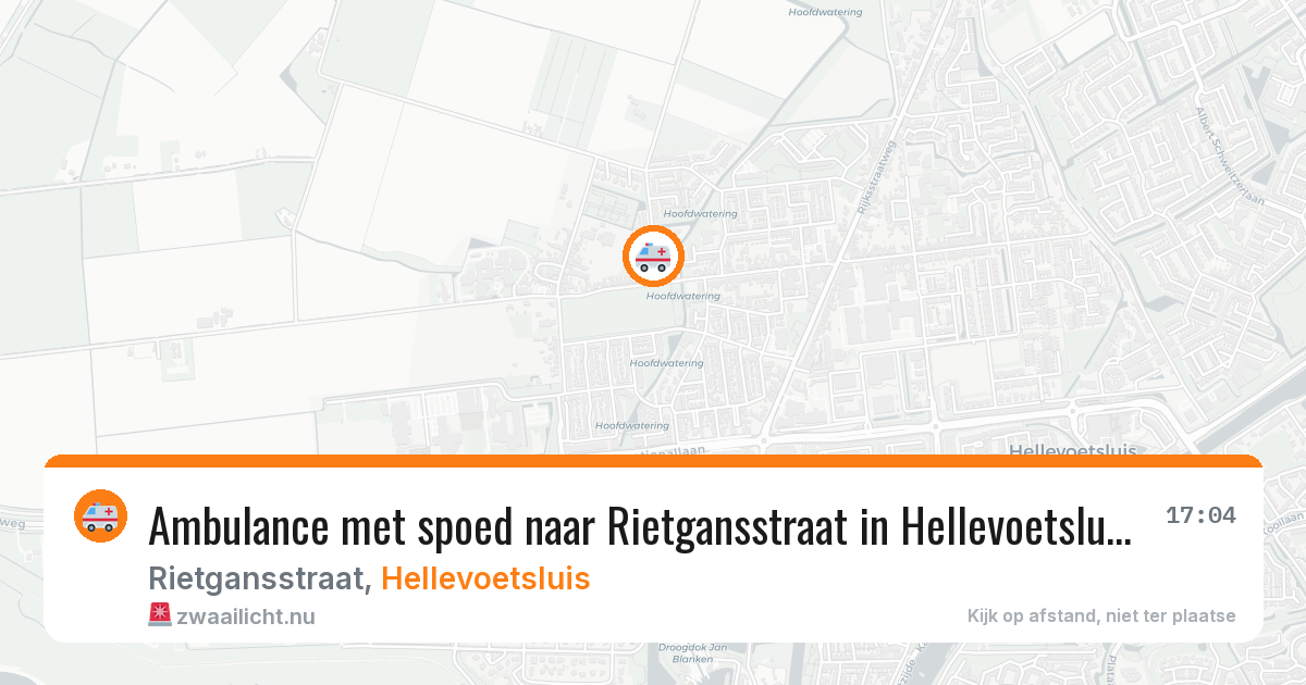Ambulance met spoed naar Rietgansstraat in Hellevoetsluis — 20 mrt 2026