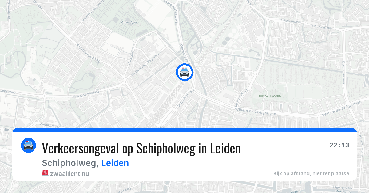 Verkeersongeval op Schipholweg in Leiden — 14 jul 2026