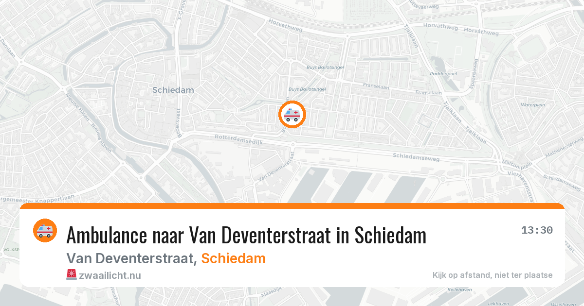 Ambulance naar Van Deventerstraat in Schiedam — 22 jul 2026