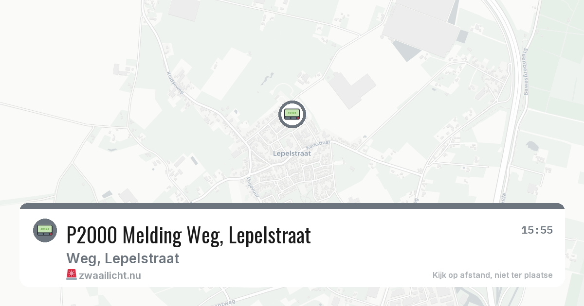 P2000 Melding Weg, Lepelstraat — 20 feb 2026