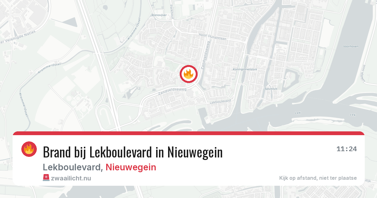 Brand bij Lekboulevard in Nieuwegein — 11 jul 2026