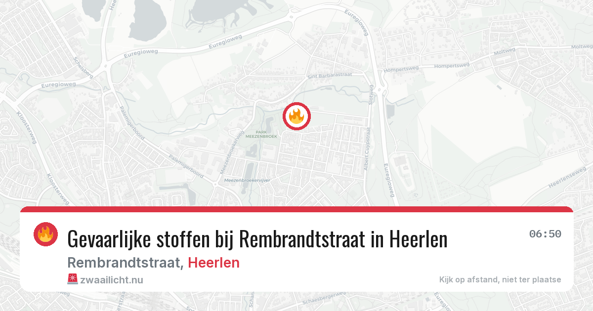 Gevaarlijke stoffen bij Rembrandtstraat in Heerlen — 21 mrt 2026