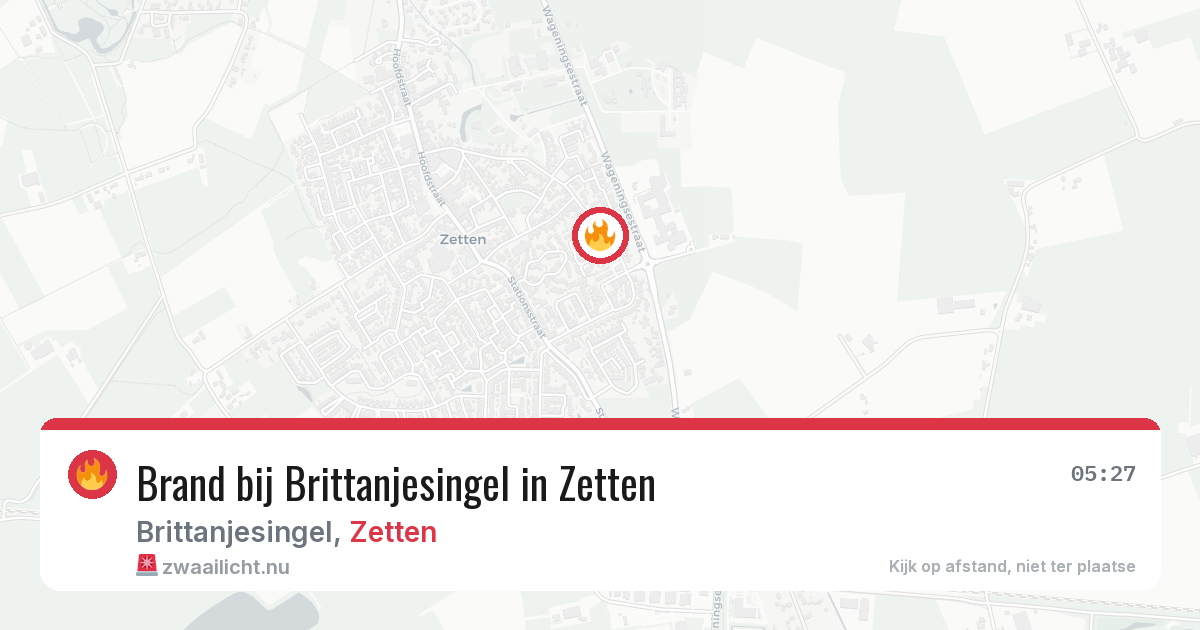 Brand bij Brittanjesingel in Zetten — 21 mei 2026