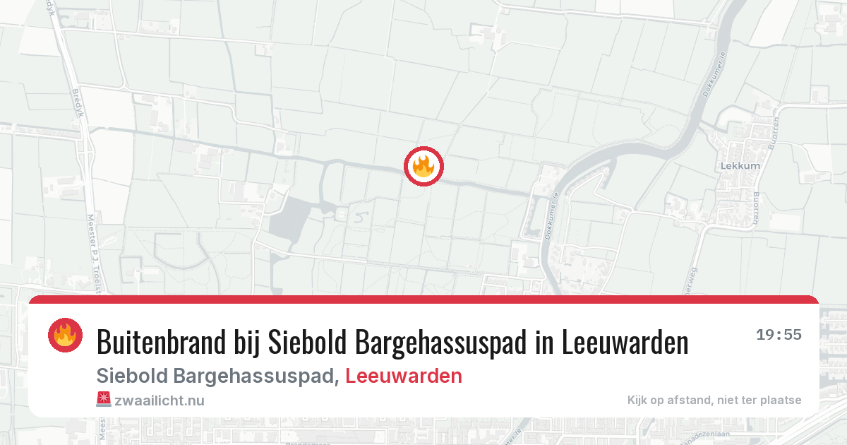 Buitenbrand bij Siebold Bargehassuspad in Leeuwarden — 10 mei 2026