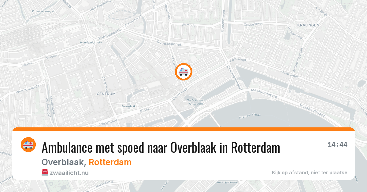 Ambulance met spoed naar Overblaak in Rotterdam — 21 jul 2026