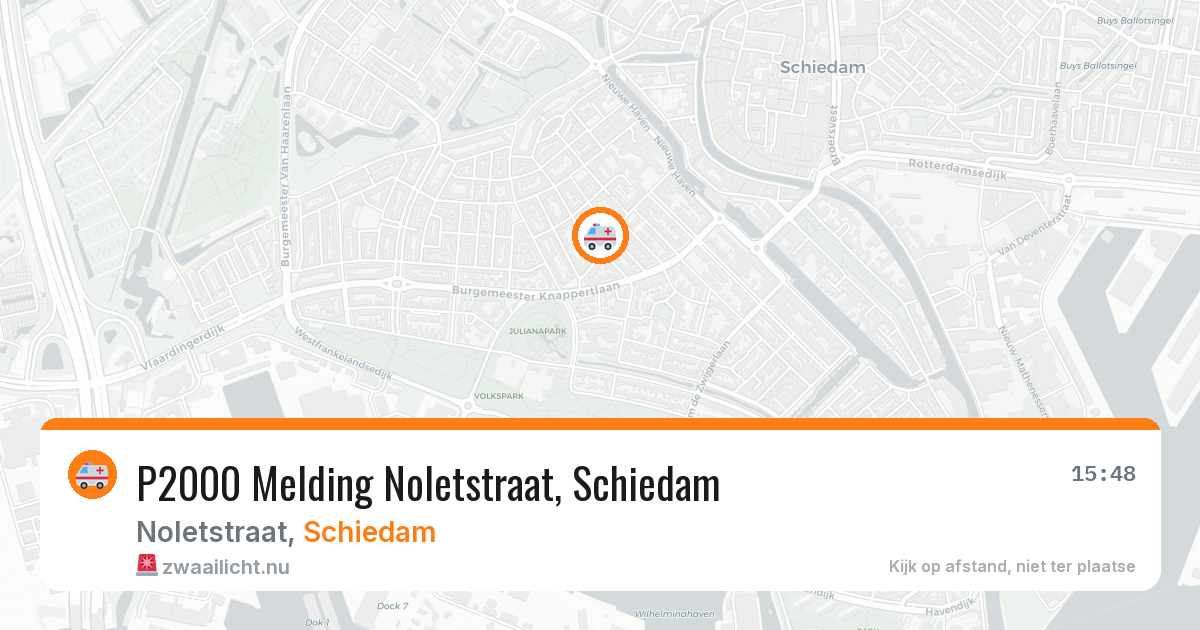 P2000 Melding Noletstraat, Schiedam — 22 jul 2026