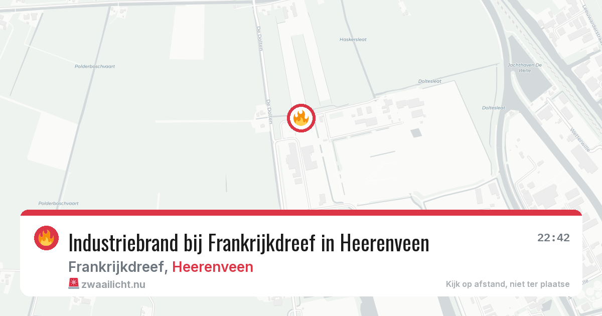 Industriebrand bij Frankrijkdreef in Heerenveen — 21 mei 2026
