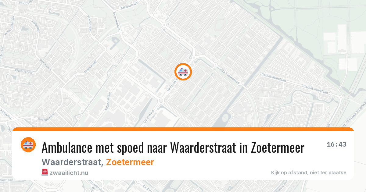Ambulance met spoed naar Waarderstraat in Zoetermeer — 29 mei 2026