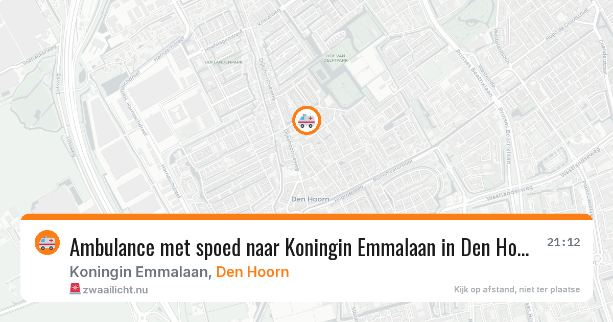 Ambulance met spoed naar Koningin Emmalaan in Den Hoorn — 13 jul 2026