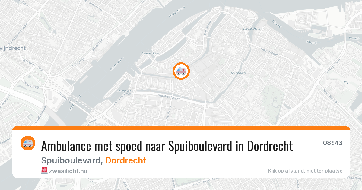 Ambulance met spoed naar Spuiboulevard in Dordrecht — 26 jan 2026