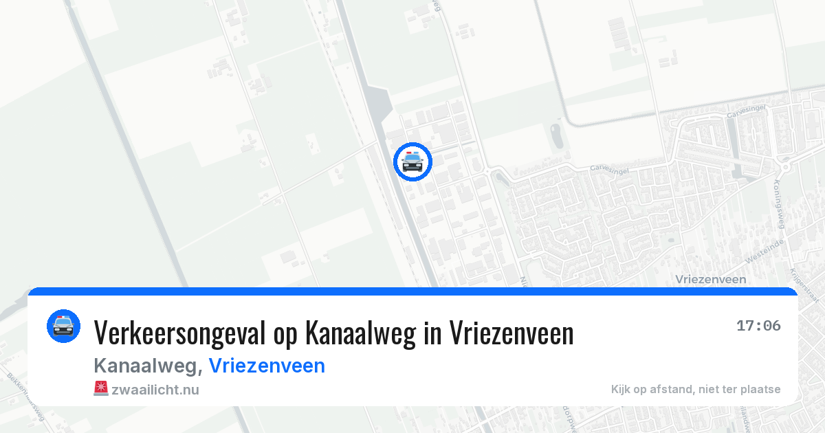 Verkeersongeval op Kanaalweg in Vriezenveen — 25 jul 2026