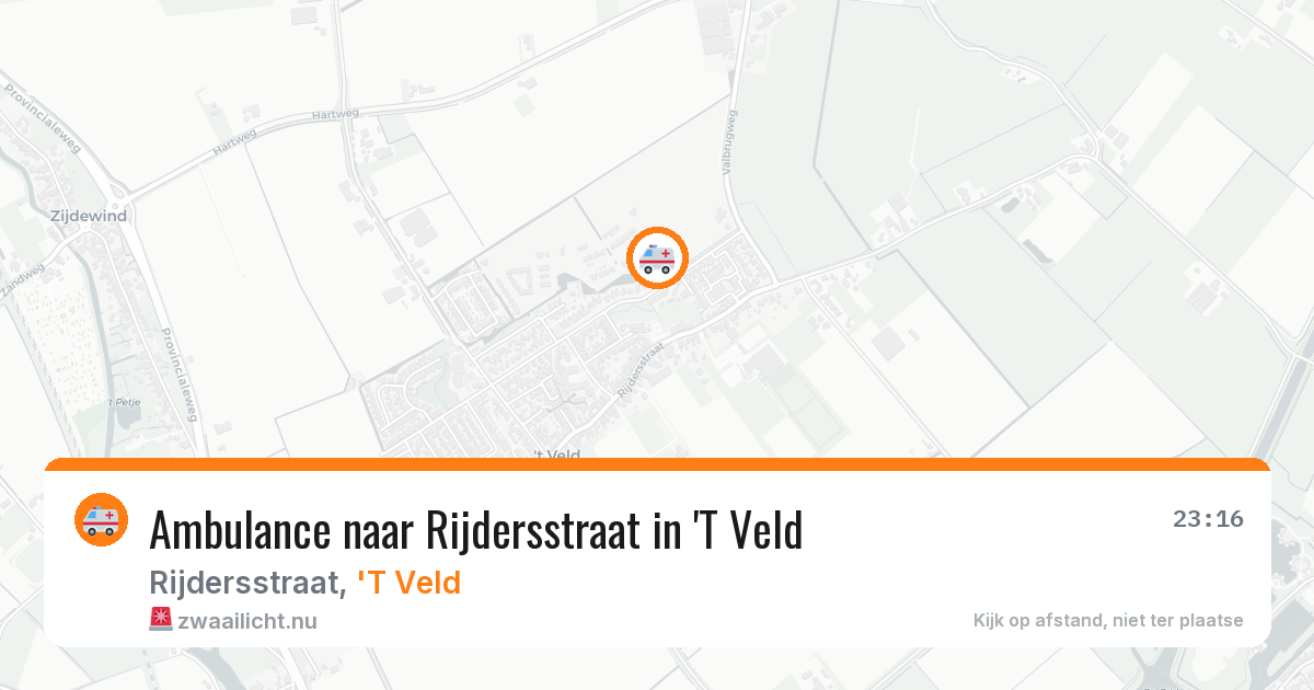 Ambulance naar Rijdersstraat in 'T Veld — 26 mrt 2026