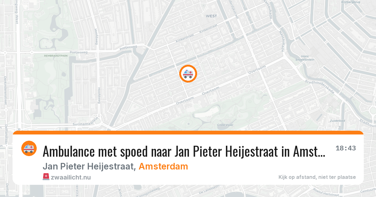 Ambulance met spoed naar Jan Pieter Heijestraat in Amsterdam — 17 mei 2026