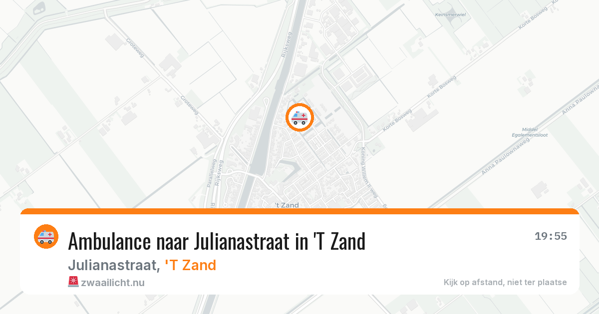 Ambulance naar Julianastraat in 'T Zand — 3 jul 2026