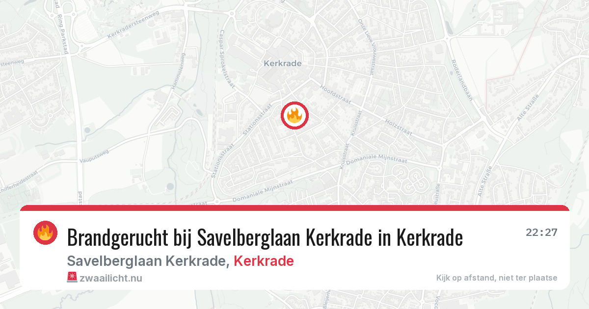 Brandgerucht bij Savelberglaan Kerkrade in Kerkrade — 14 jul 2026