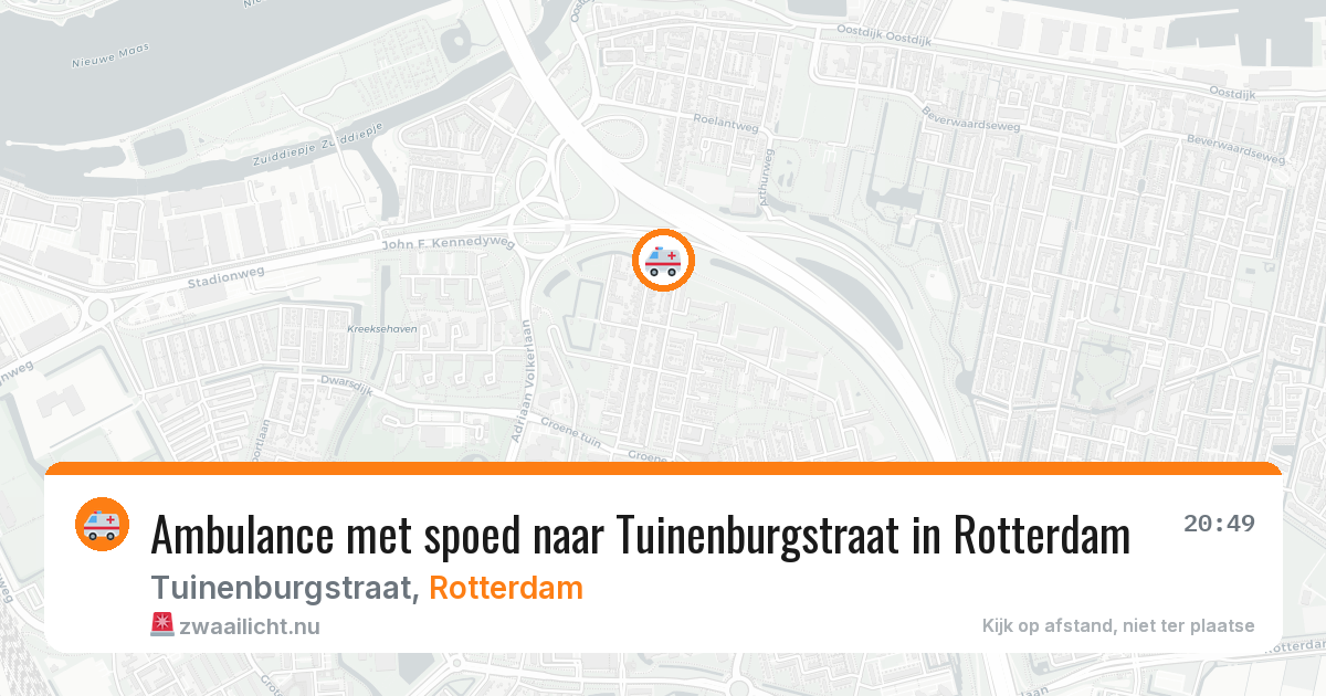 Ambulance met spoed naar Tuinenburgstraat in Rotterdam — 25 mei 2026
