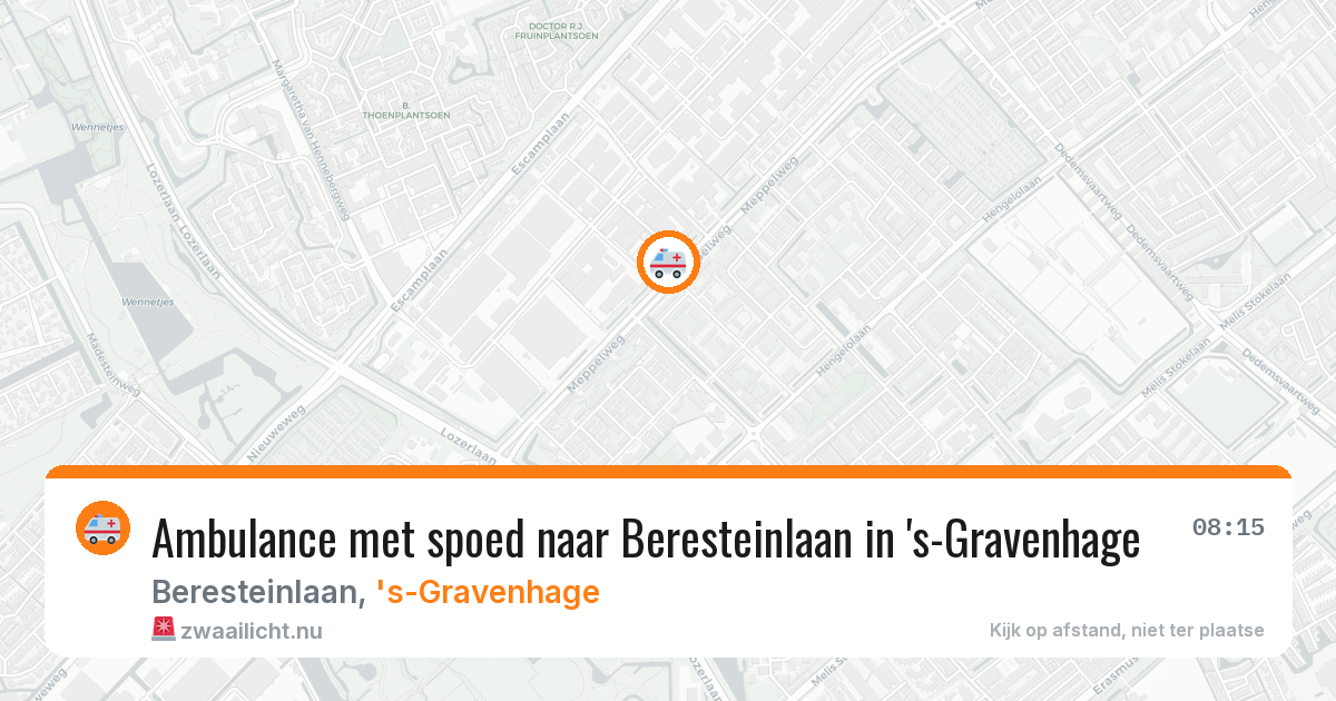 Ambulance met spoed naar Beresteinlaan in 's-Gravenhage — 13 jul 2026