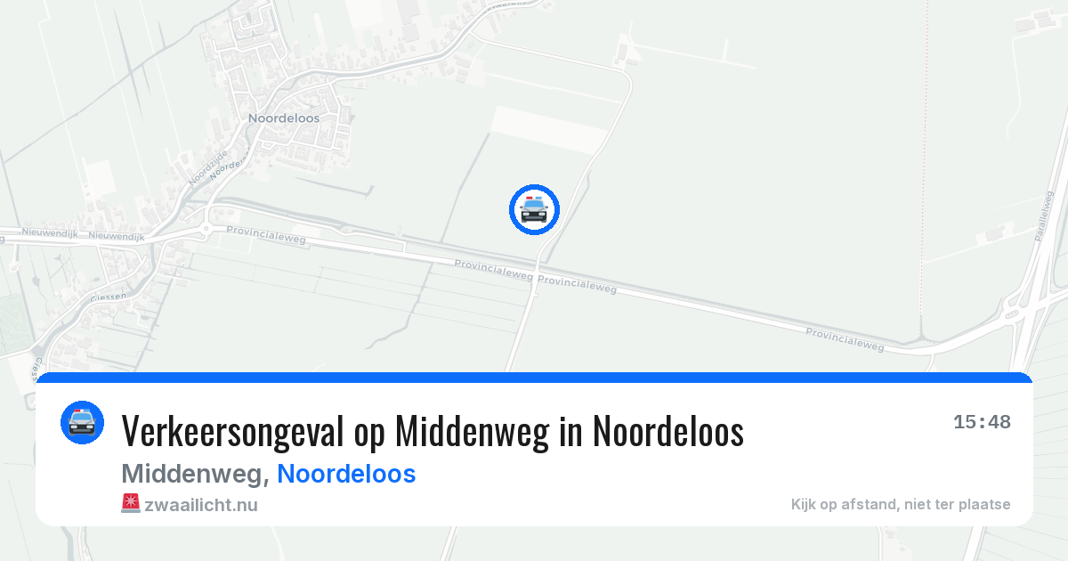 Verkeersongeval op Middenweg in Noordeloos — 26 apr 2026
