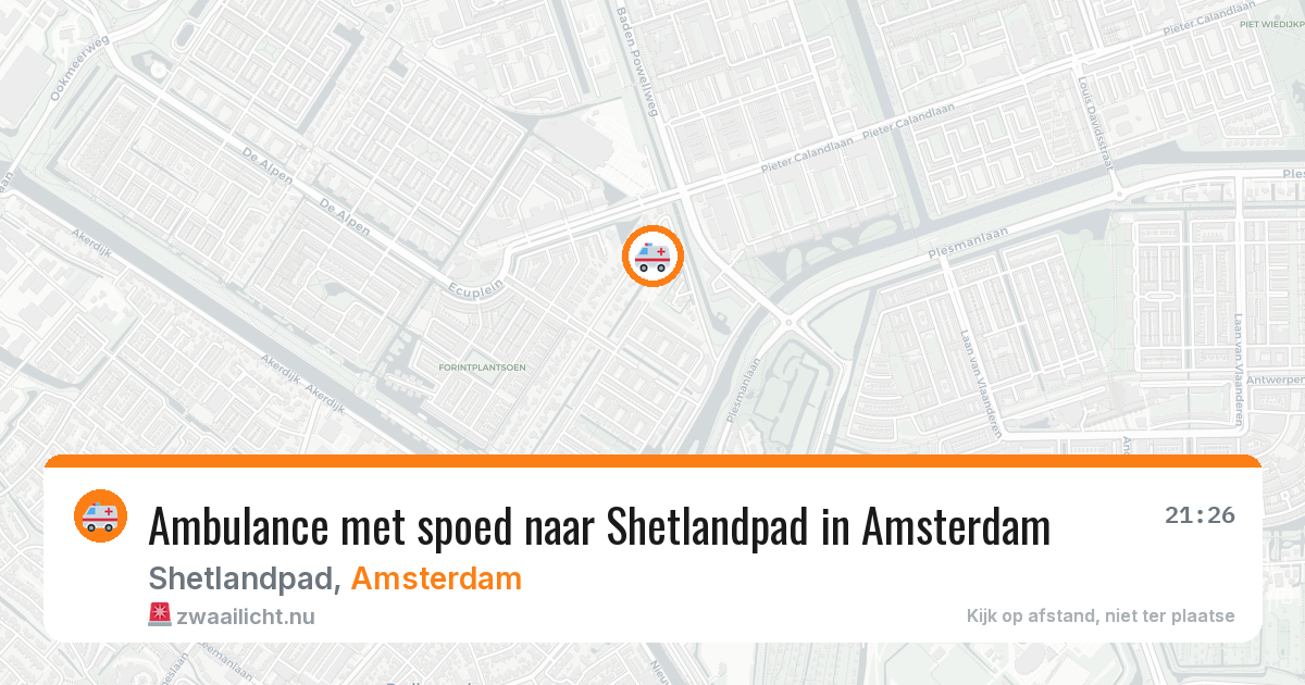 Ambulance met spoed naar Shetlandpad in Amsterdam — 16 jul 2026