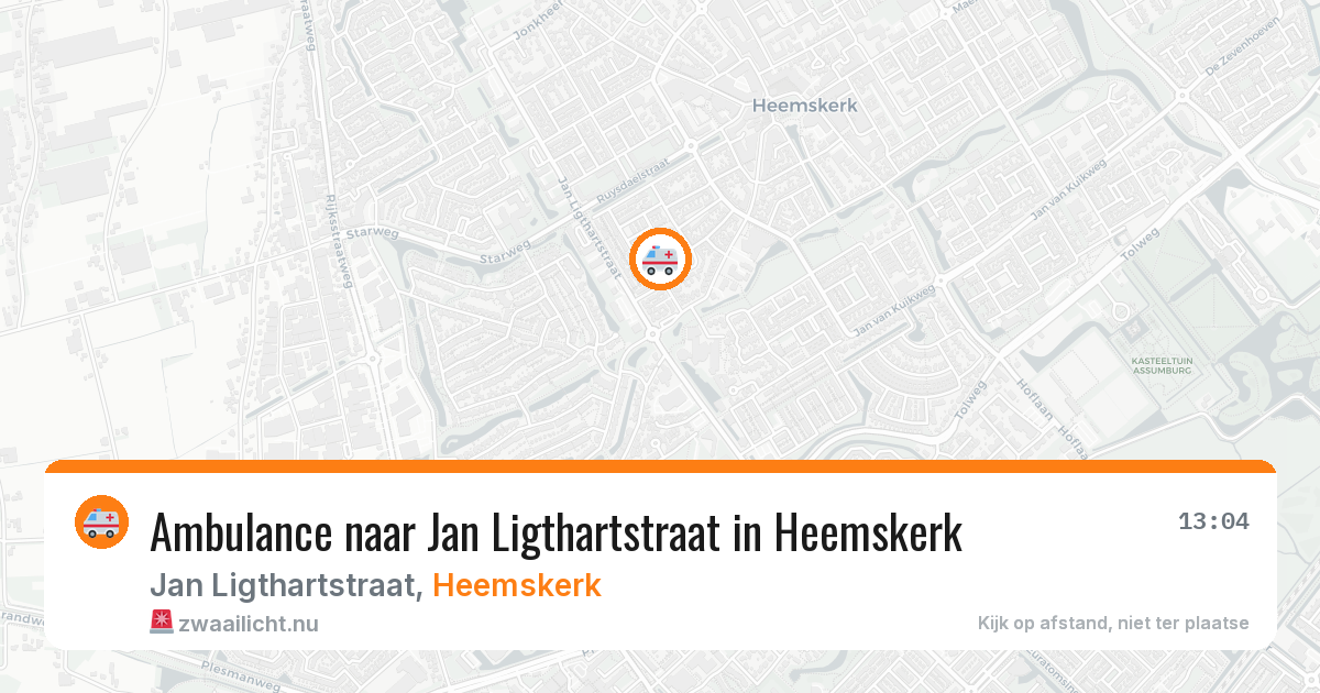 Ambulance naar Jan Ligthartstraat in Heemskerk — 13 jul 2026