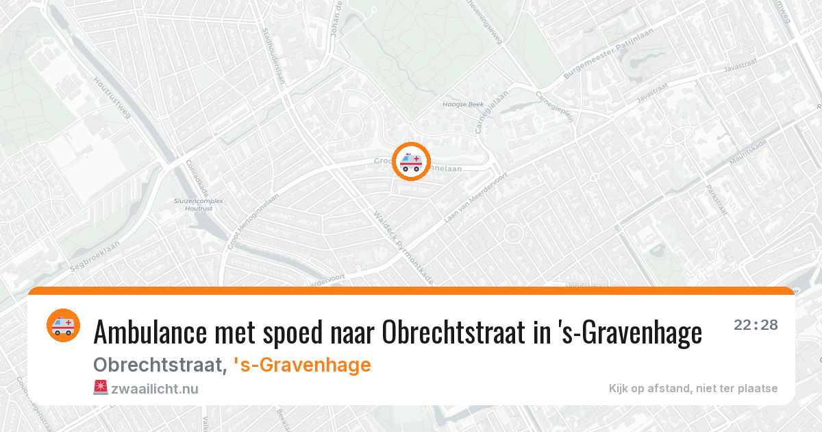 Ambulance met spoed naar Obrechtstraat in 's-Gravenhage — 23 mei 2026