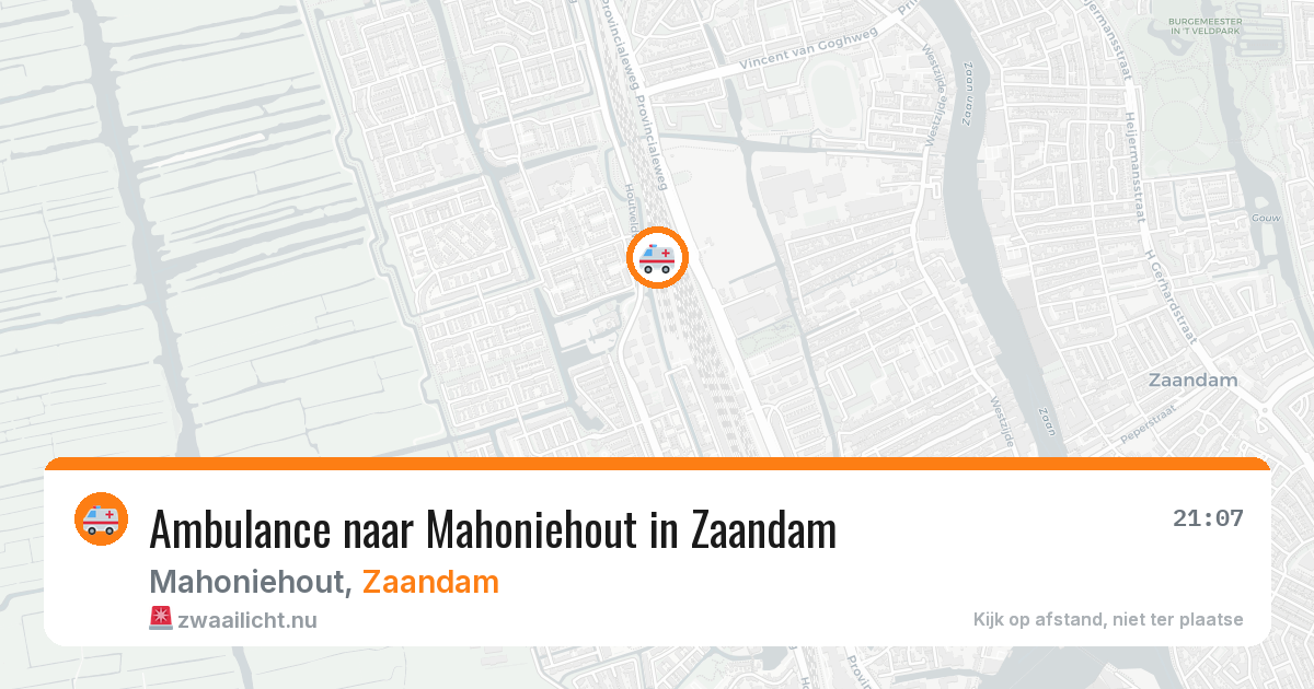 Ambulance naar Mahoniehout in Zaandam — 1 apr 2026
