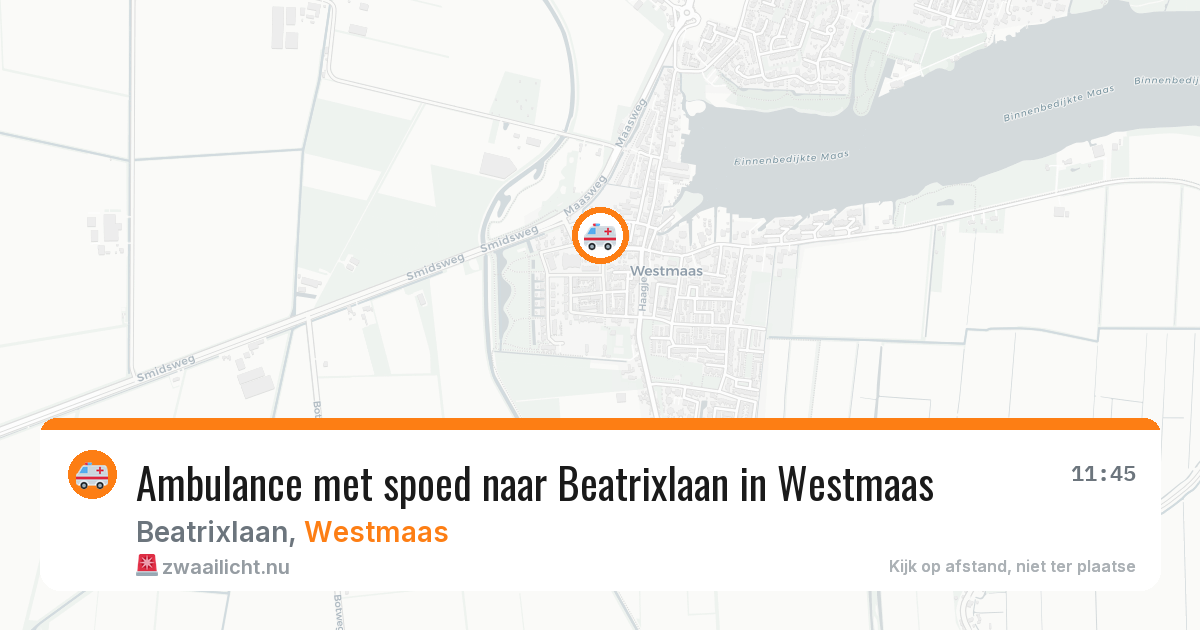 Ambulance met spoed naar Beatrixlaan in Westmaas — 31 mrt 2026