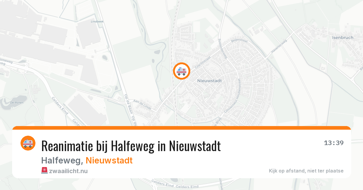 Reanimatie bij Halfeweg in Nieuwstadt — 16 mrt 2026