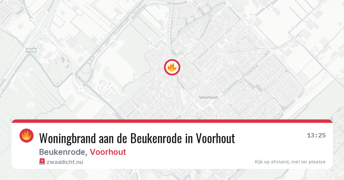 Woningbrand aan de Beukenrode in Voorhout — 10 jul 2026