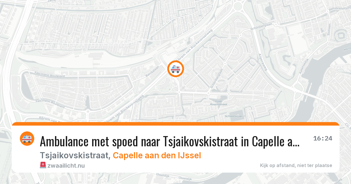 Ambulance met spoed naar Tsjaikovskistraat in Capelle aan den IJssel — 20 mrt 2026