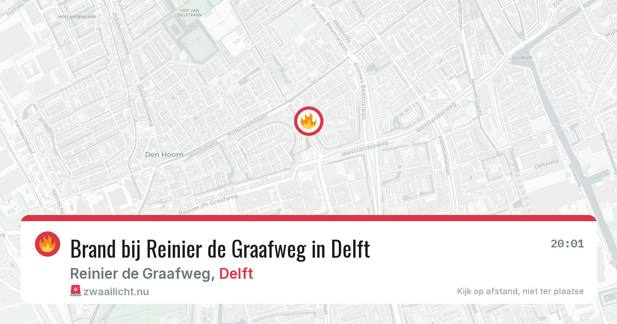 Brand bij Reinier de Graafweg in Delft — 2 jun 2026