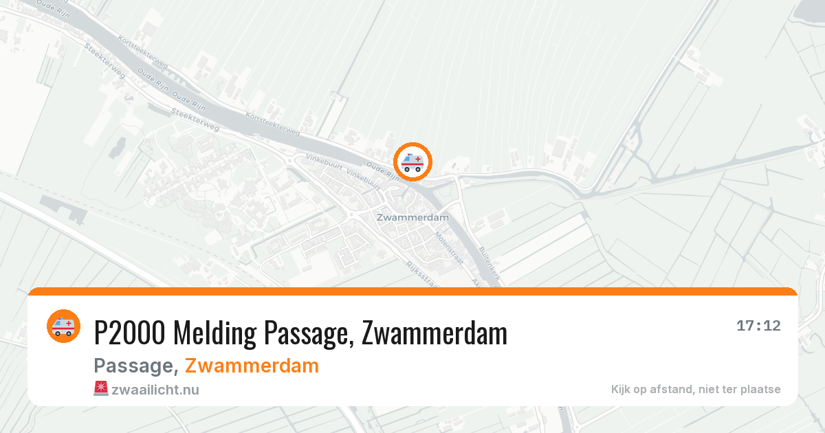 P2000 Melding Passage, Zwammerdam — 24 feb 2026