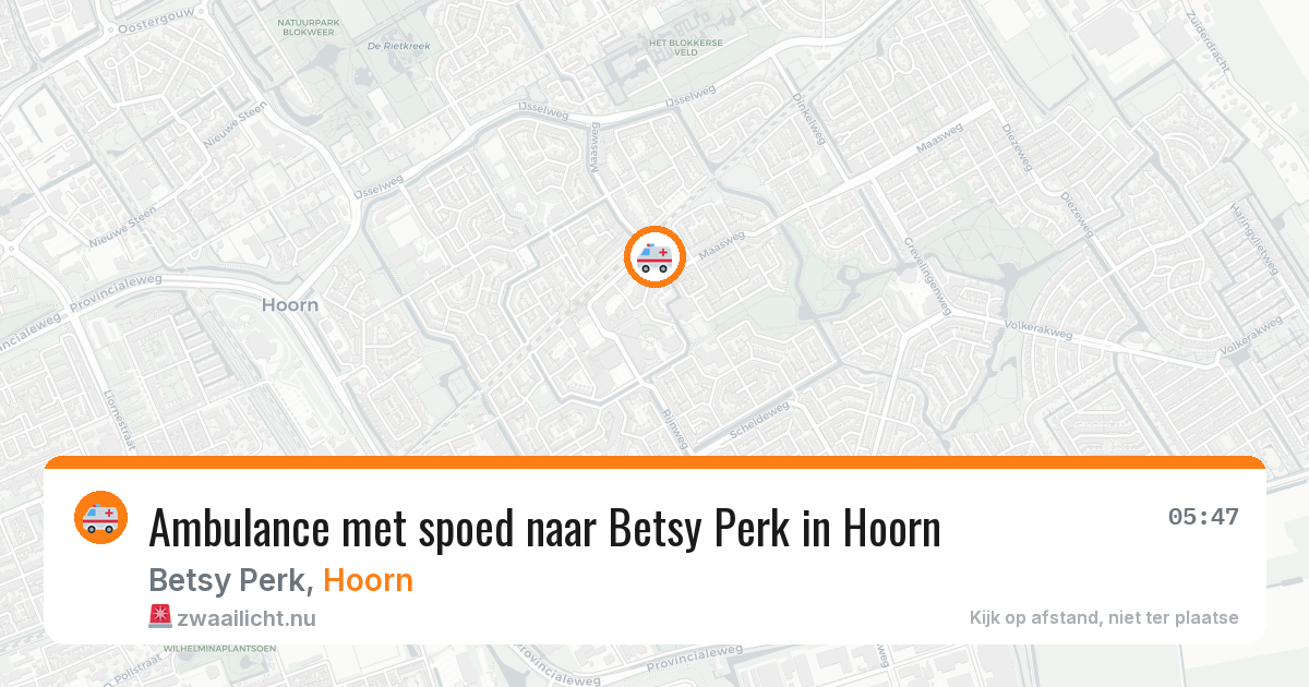 Ambulance met spoed naar Betsy Perk in Hoorn — 13 mei 2026
