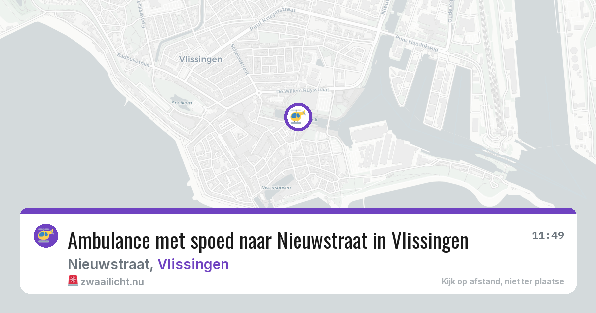 Ambulance met spoed naar Nieuwstraat in Vlissingen — 16 feb 2026