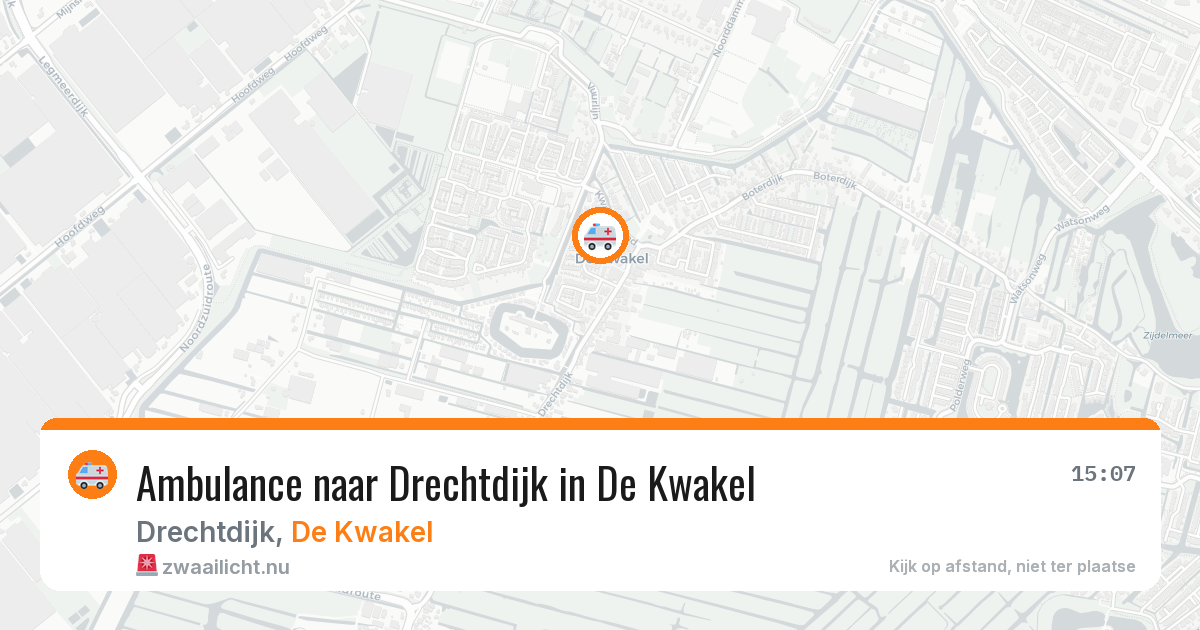 Ambulance naar Drechtdijk in De Kwakel — 15 mrt 2026