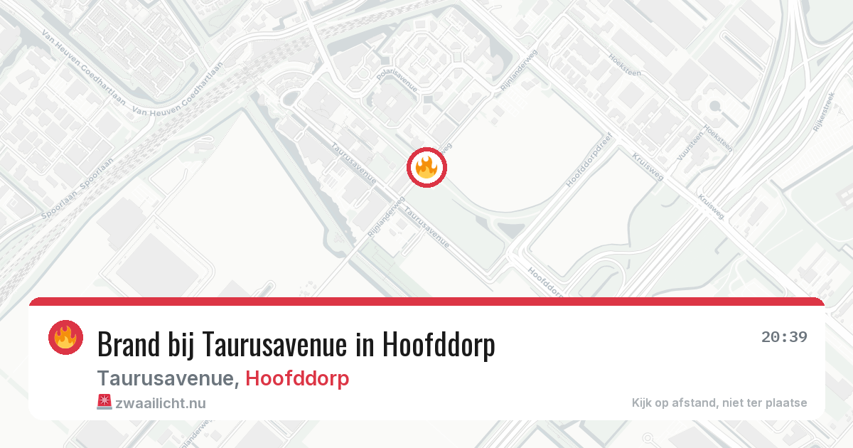 Brand bij Taurusavenue in Hoofddorp — 24 jul 2026