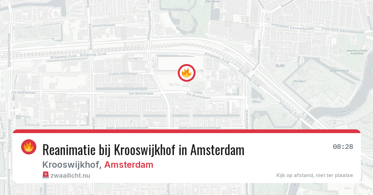 Reanimatie bij Krooswijkhof in Amsterdam — 8 mrt 2026