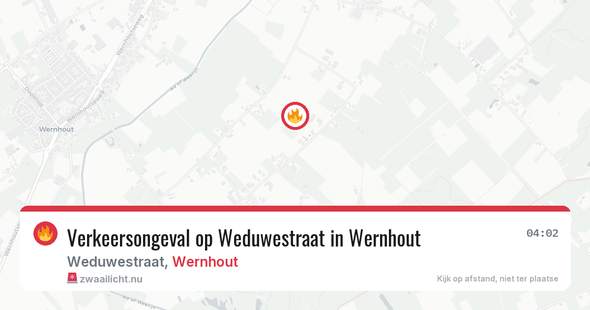 Verkeersongeval op Weduwestraat in Wernhout — 22 feb 2026