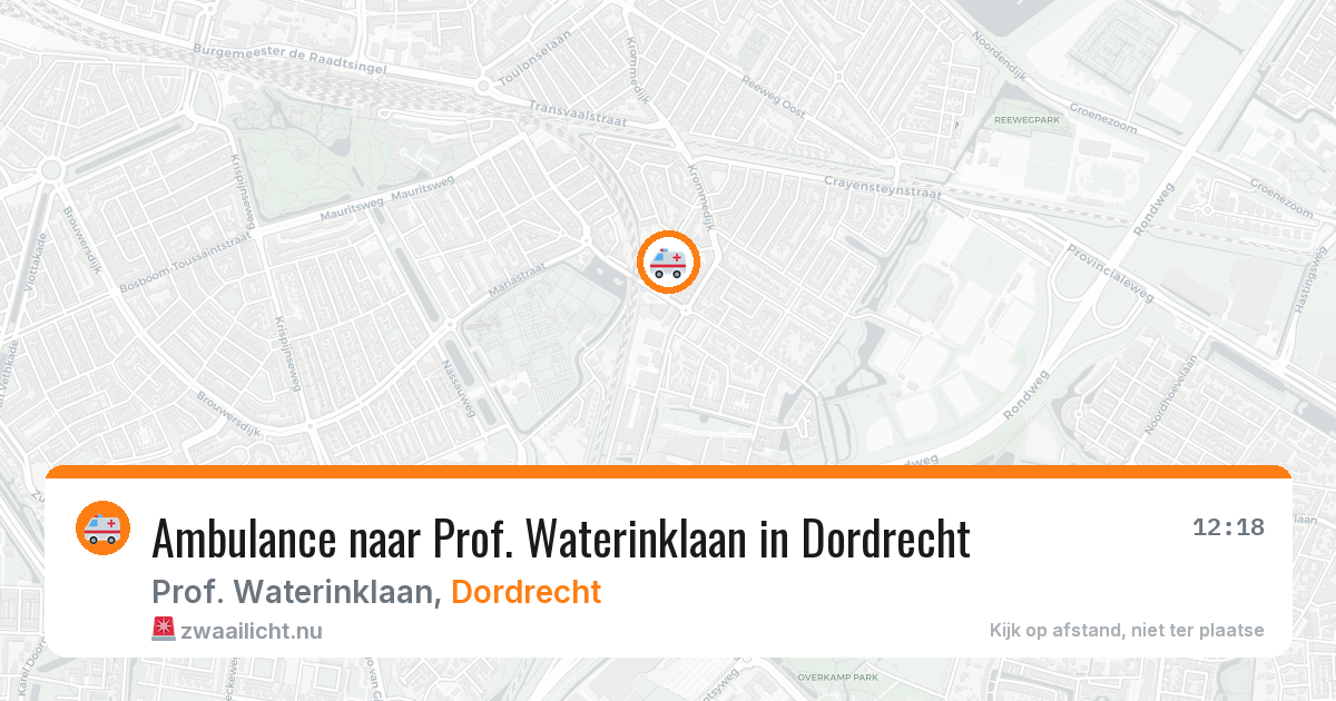 Ambulance naar Prof. Waterinklaan in Dordrecht — 7 jun 2026